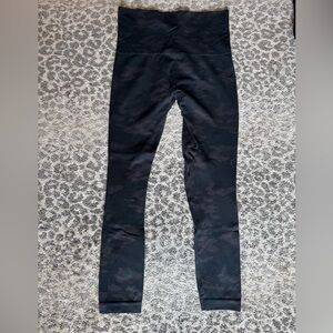 Spanx Black Camo Slim Fit Leggings with Full-Length Cut